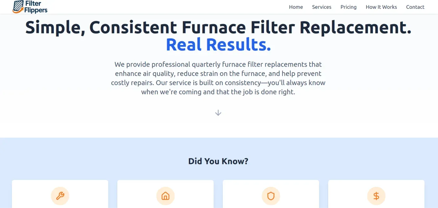 Filter Flippers website built by ByteSphere